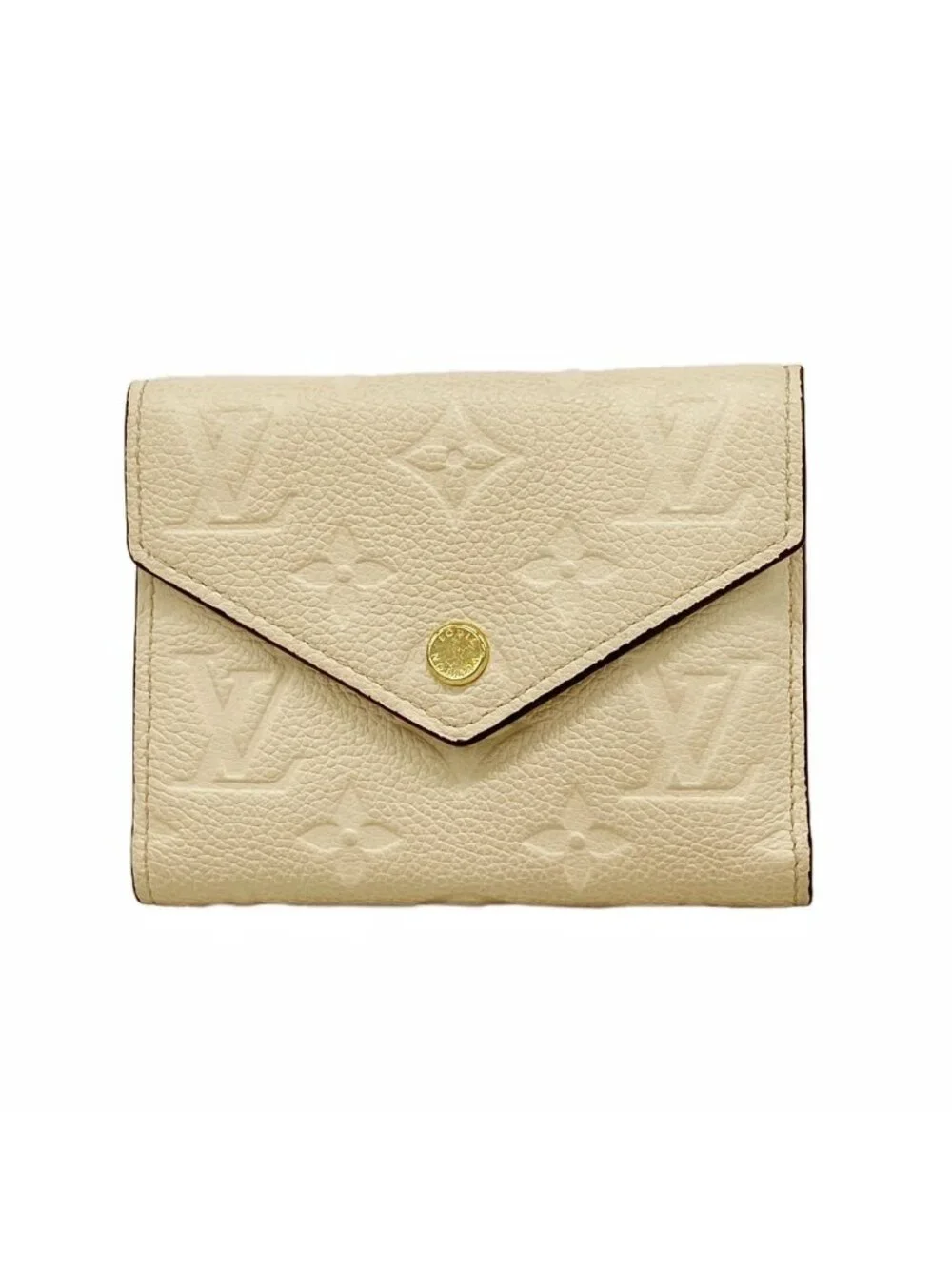 Louis Vuitton Trifold Wallet Monogram Empreinte Portefeuille Victorine Cream
